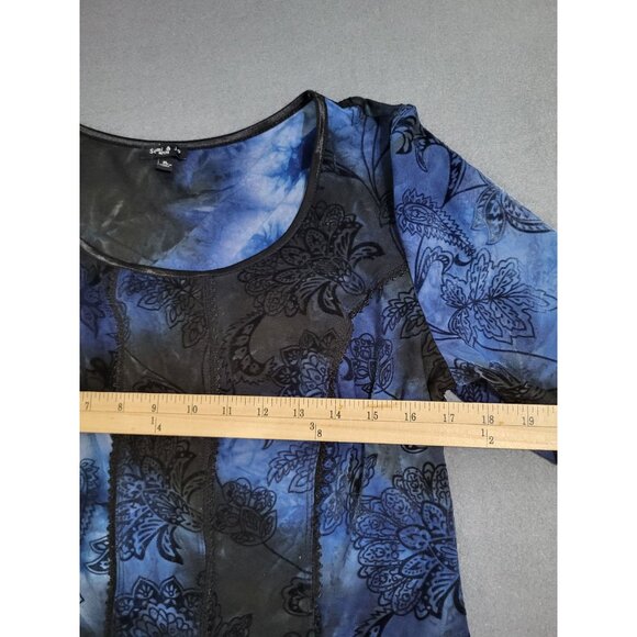 Fairy Grunge Velvet Burnout Top Whimsigoth Womens Petite LG Sami & Jo Vtg y2k - Picture 6 of 10